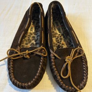 Minnetonka Women's Dark Brown Moccasins